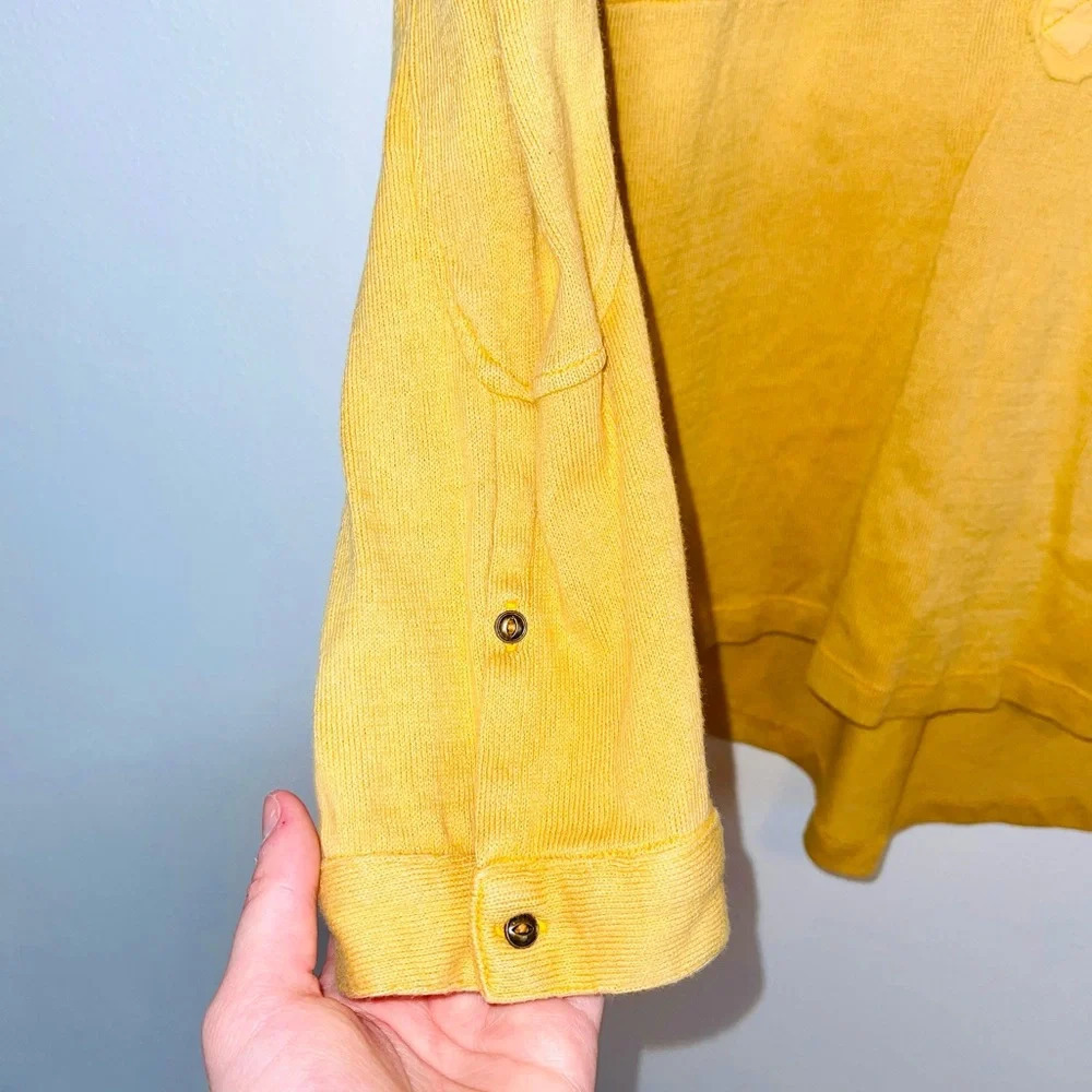 We The Free FP Yellow & White Embroidered Oversized Sweatshirt Xsmall Women’s - Picture 6 of 12